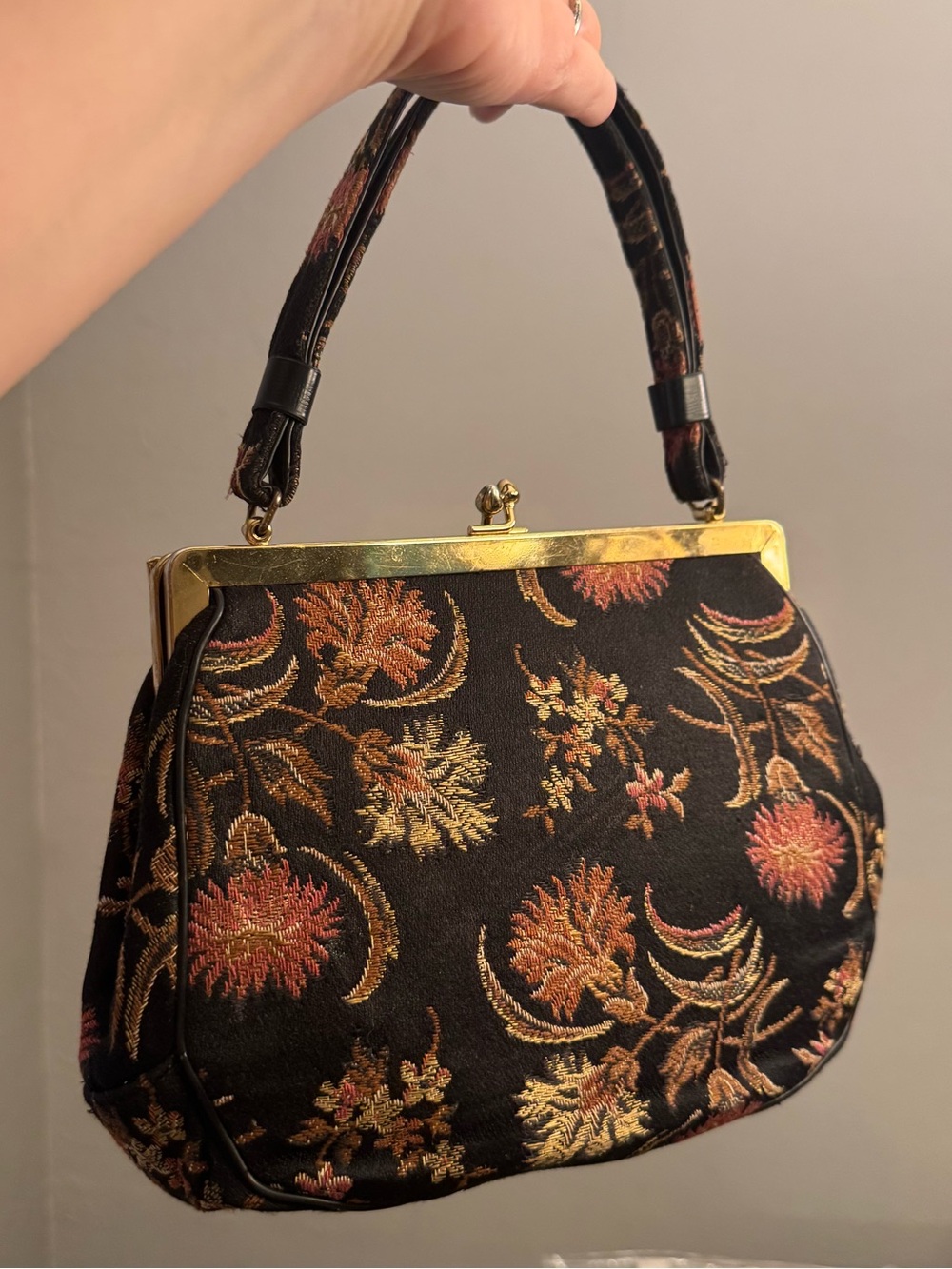 Vintage CARA Floral Elegant Handbag, 80s